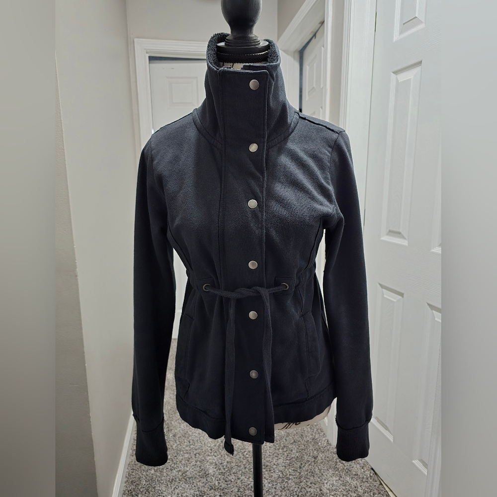 SO Black Utility Jacket with High Collar and Fitted Waist